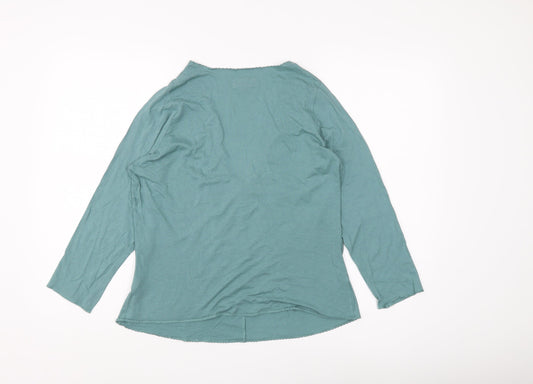 Womens UK Size XL KEW Green Cotton Blend Blouse
