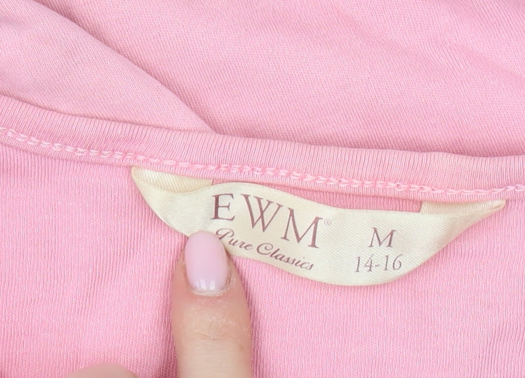 EWM Women's Pink Cotton T-Shirt, Size M, Casual Wear