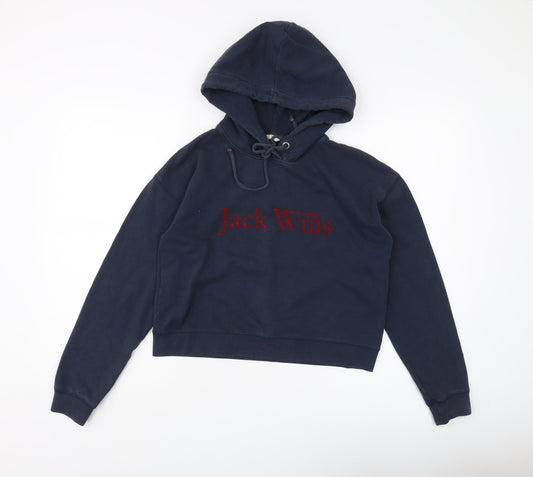 Womens UK 6 Regular Jack Wills Blue Pullover Hoodie