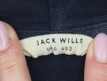 Jack Wills Women's Blue Pullover Hoodie, Size 6