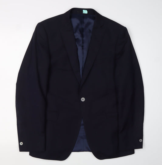 T.M. Lewin Men's Blue Slim Fit Blazer, 41R, Business Style
