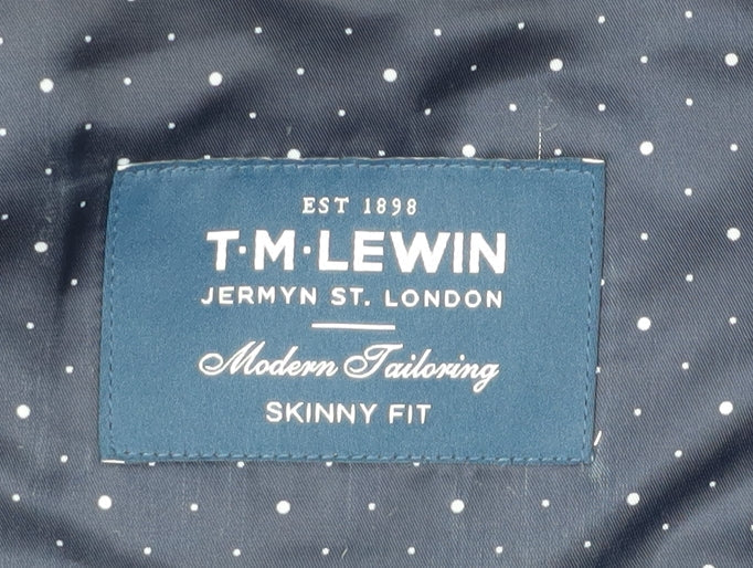 T.M. Lewin Men's Blue Slim Fit Blazer, 41R, Business Style