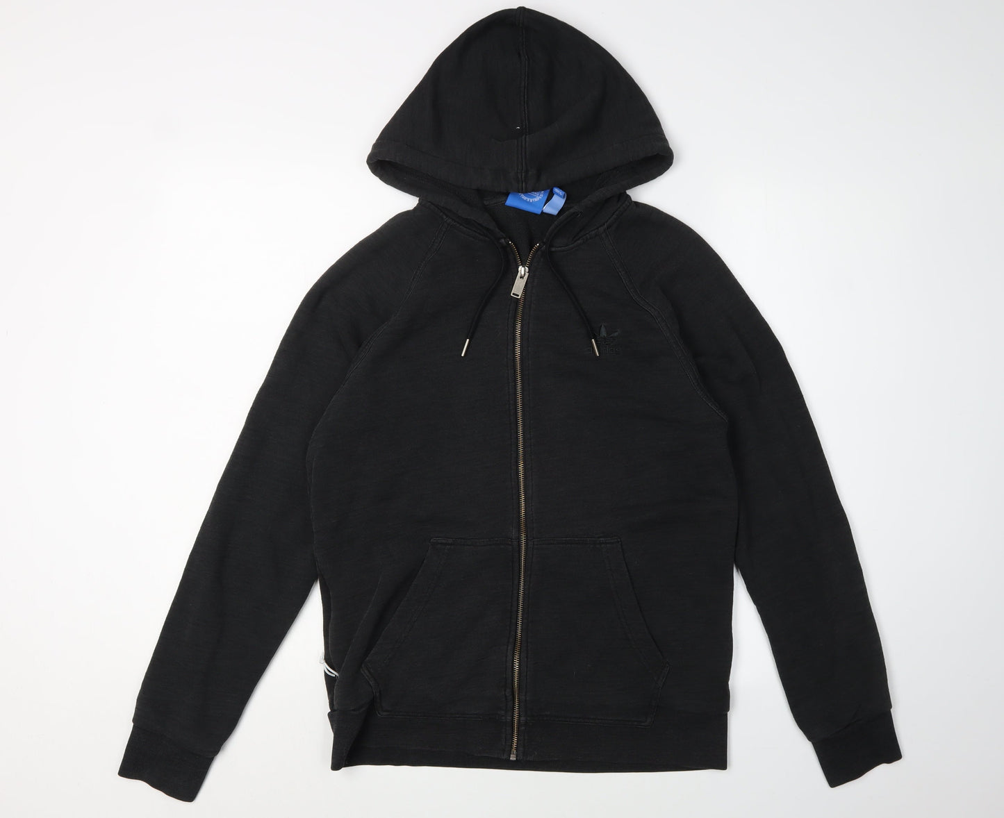 Adidas Men's Black Full Zip Hoodie M - Hooded, Logo, Zip