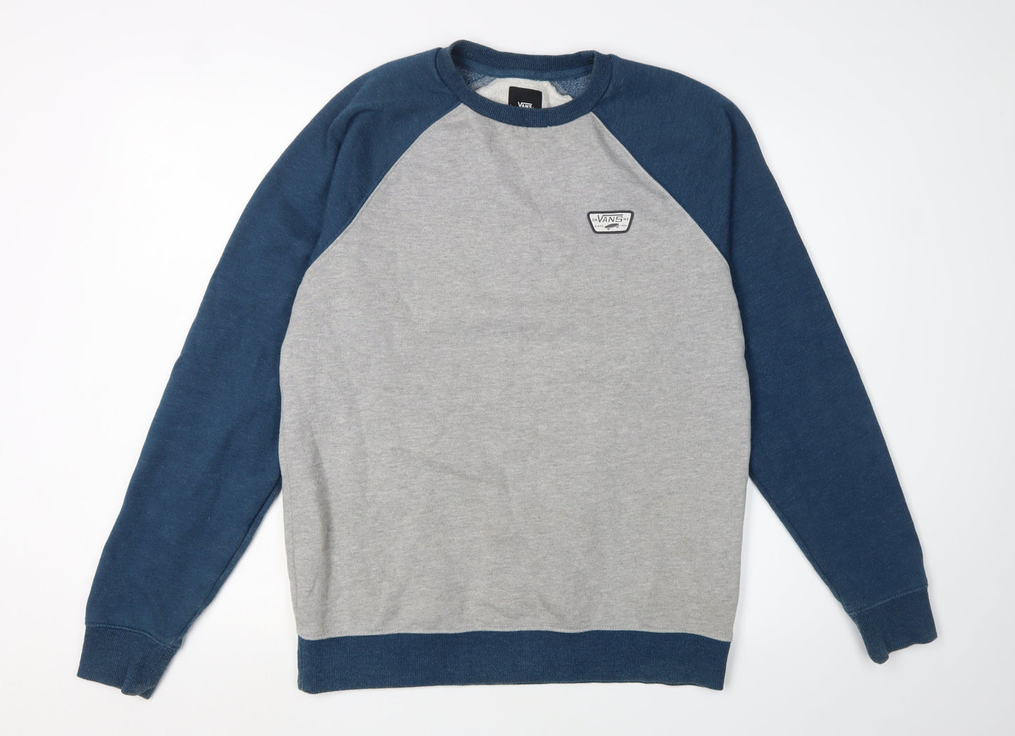 Vans Men's Grey Pullover Sweatshirt - Size S, Logo Accents