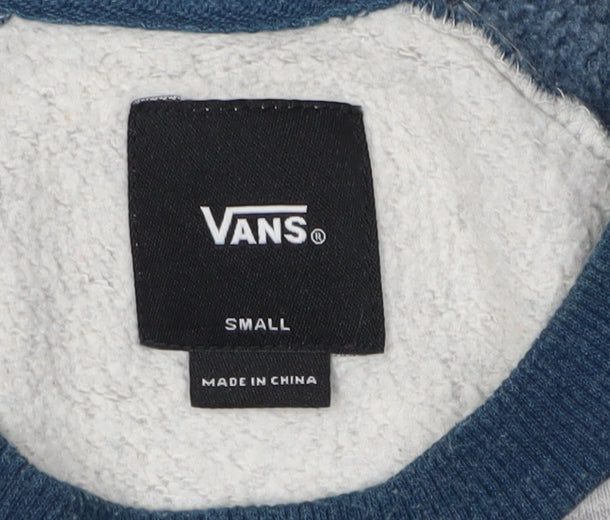 Vans Men's Grey Pullover Sweatshirt - Size S, Logo Accents