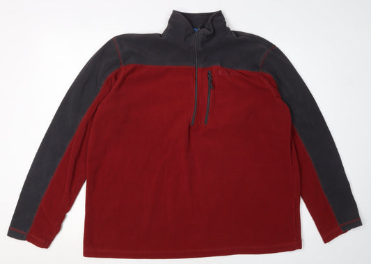 Mountain Warehouse Men's Red 1/4 Zip Fleece Sweatshirt L