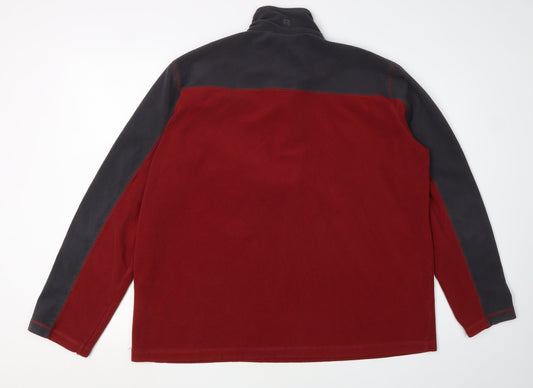Mountain Warehouse Men's Red 1/4 Zip Fleece Sweatshirt L