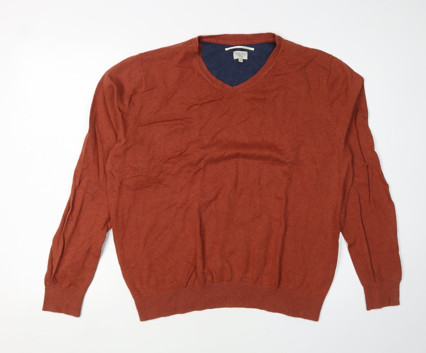 Racing Green Men's Red Pullover Jumper, L, Cashmere Silk