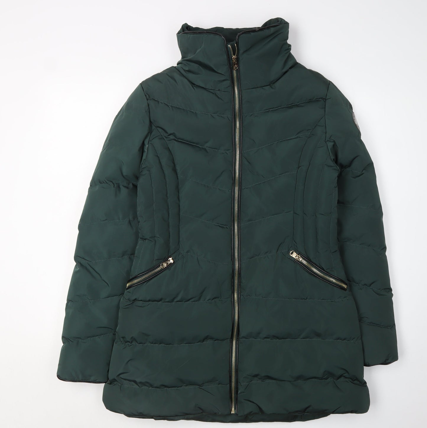 Tokyo Laundry Women's Green Puffer Jacket Size 10 Winter