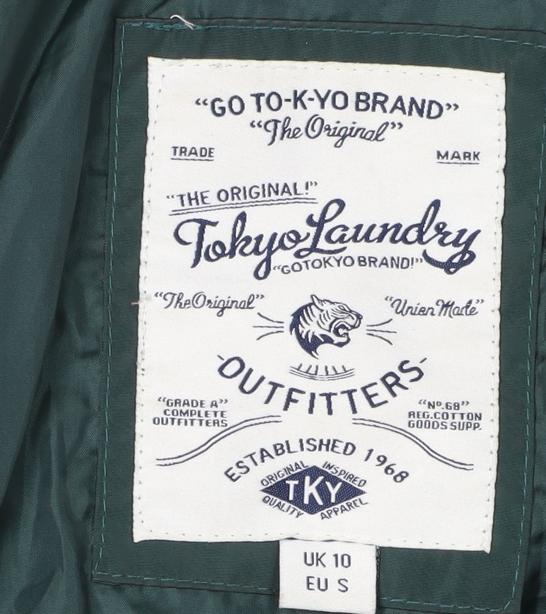 Tokyo Laundry Women's Green Puffer Jacket Size 10 Winter