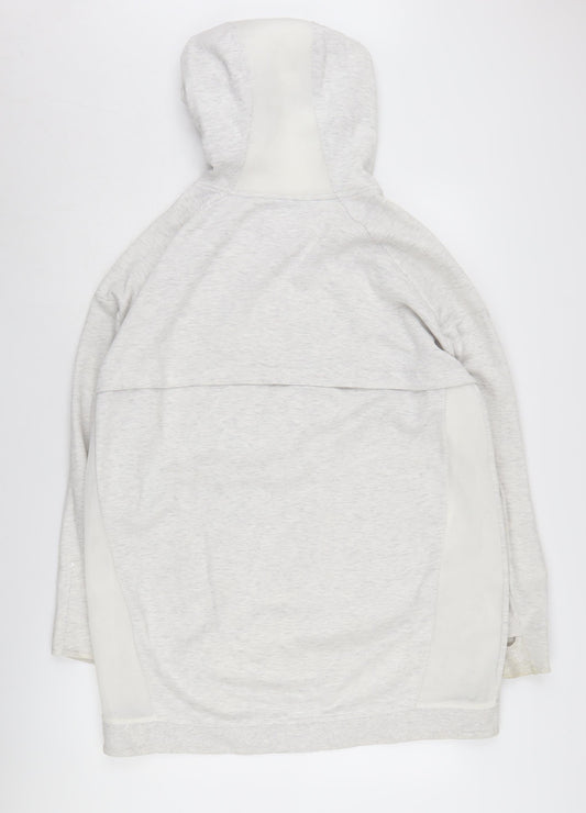 Nike Men's Grey Full Zip Hoodie, Large, Logo Accent