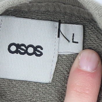 Brand and care label for Asos Men’s Green Full Zip Sweatshirt L