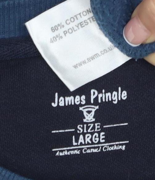 James Pringle Men's Blue Pullover Sweatshirt Large