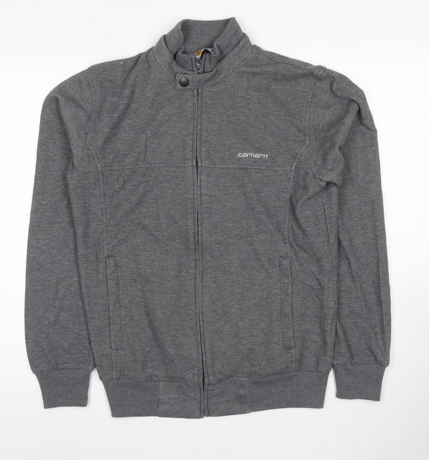 Carhartt Men's Grey Full Zip Sweatshirt - Small, Outdoor Ready