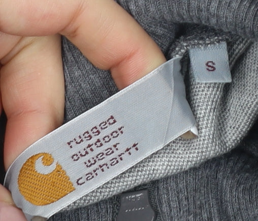 Carhartt Men's Grey Full Zip Sweatshirt - Small, Outdoor Ready