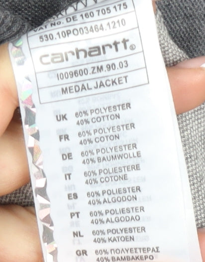 Carhartt Men's Grey Full Zip Sweatshirt - Small, Outdoor Ready