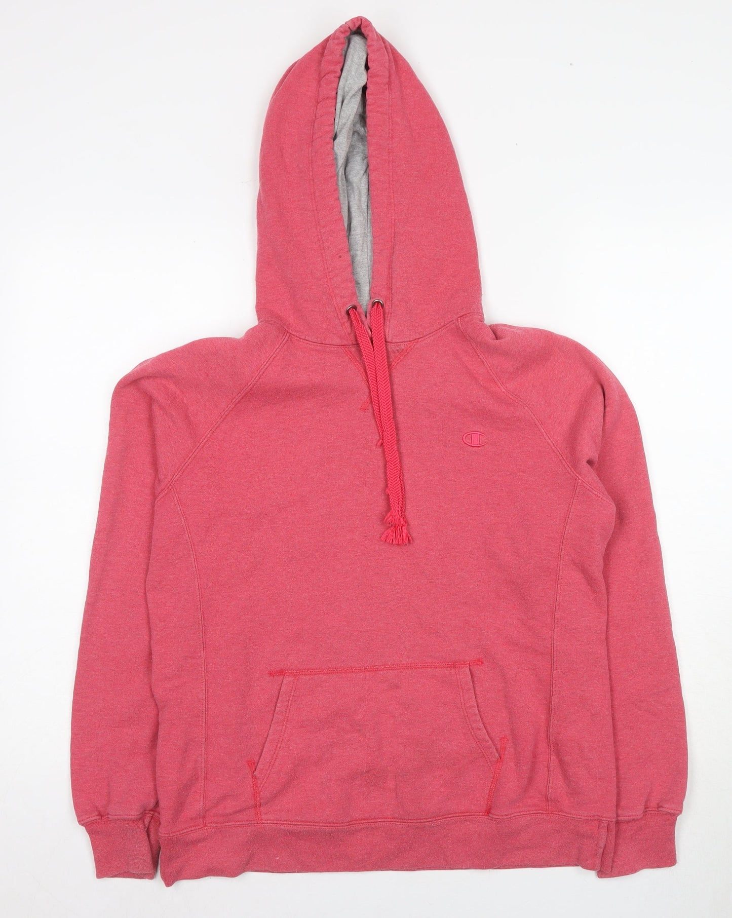 Champion Pink Pullover Hoodie, L Unisex, Logo, Casual
