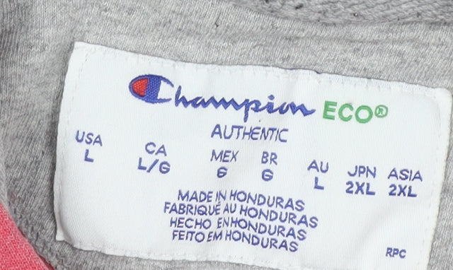 Champion Pink Pullover Hoodie, L Unisex, Logo, Casual