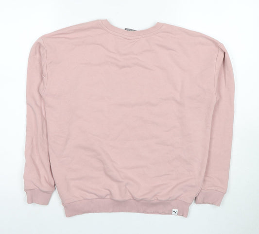 Womens UK 8 Regular PUMA Pink Pullover Sweatshirt