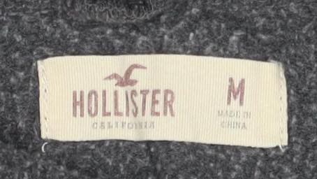 Hollister Women's Grey M Pullover Hoodie Logo