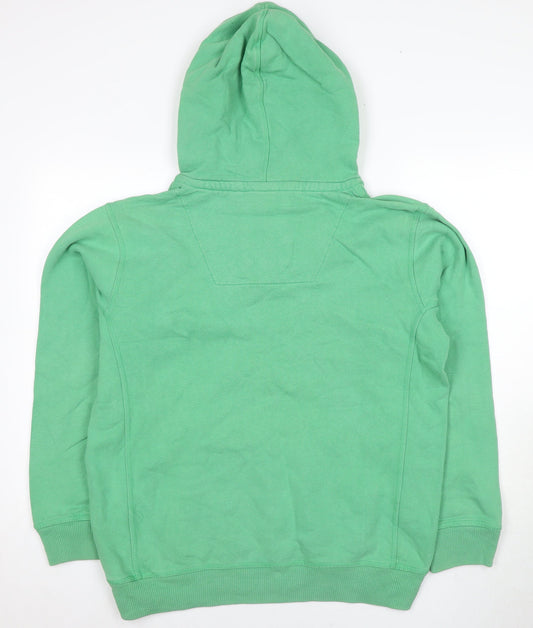 Crew Clothing Co Men's Green Henley Hoodie, Size M, Cotton