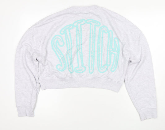 Disney Women’s Grey Stitch Pullover Sweatshirt M