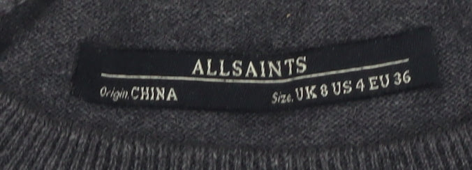 AllSaints Women's Grey Jumper - Size 8