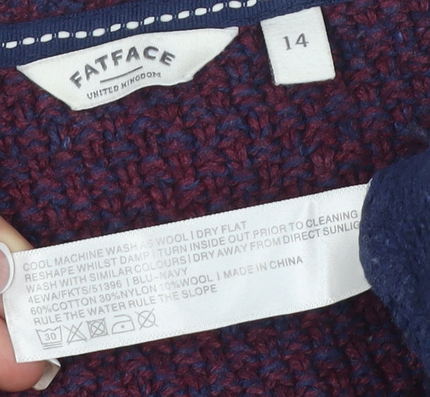 FatFace Women's Cable-Knit Jumper Multicoloured Size 14