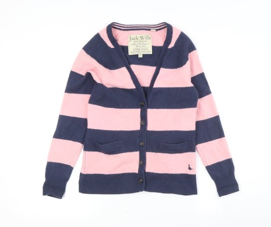 Jack Wills Women's Striped Cardigan UK 10 Multicoloured