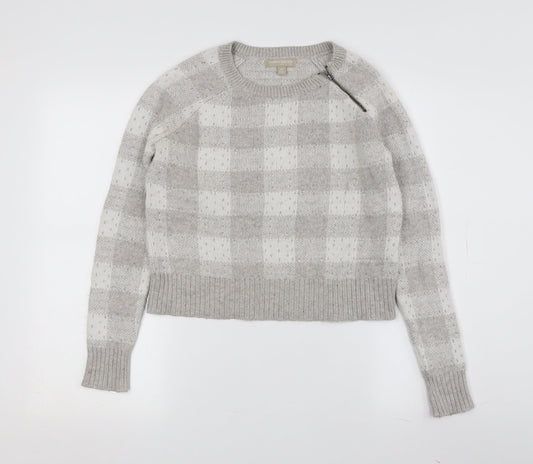 Banana Republic Women's Grey Check Pullover Jumper XS