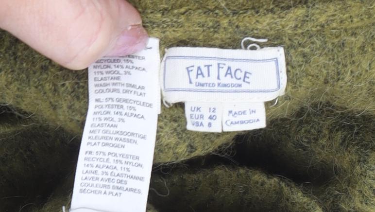 Fat Face Women’s Green Tunic Jumper Size 12