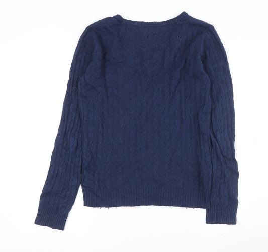 Crew Clothing Women's Blue V-Neck Pullover Jumper