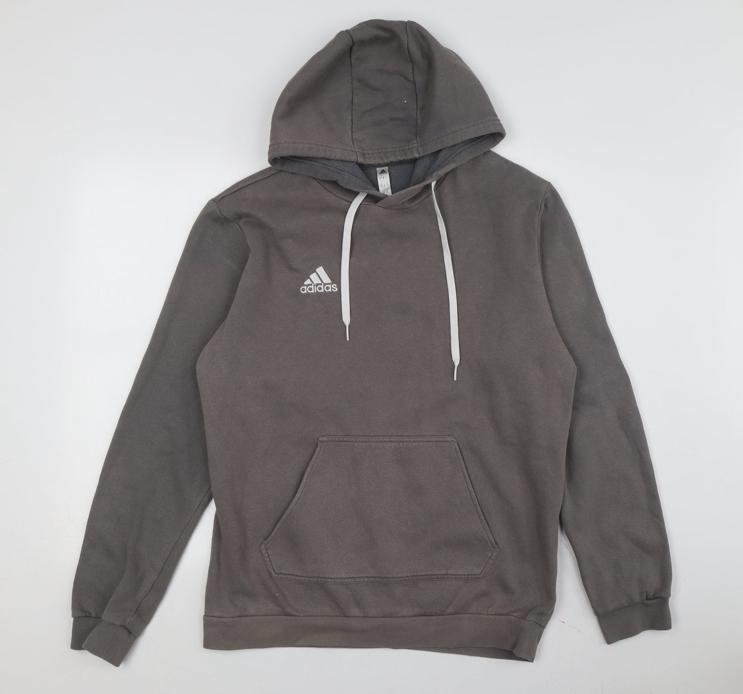 Adidas Men's Grey Pullover Hoodie - Size L