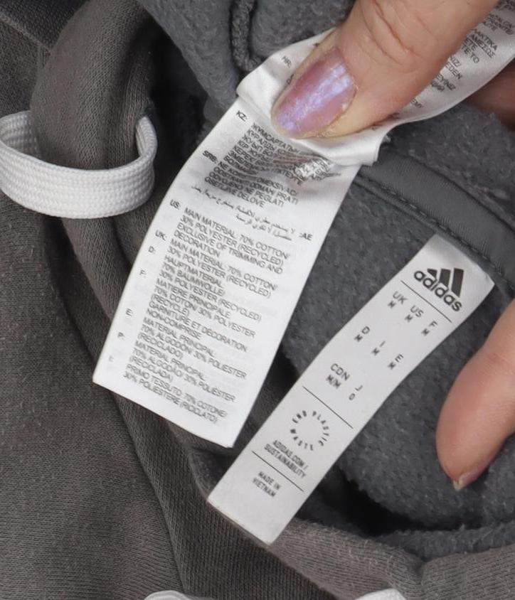 Adidas Men's Grey Pullover Hoodie - Size L