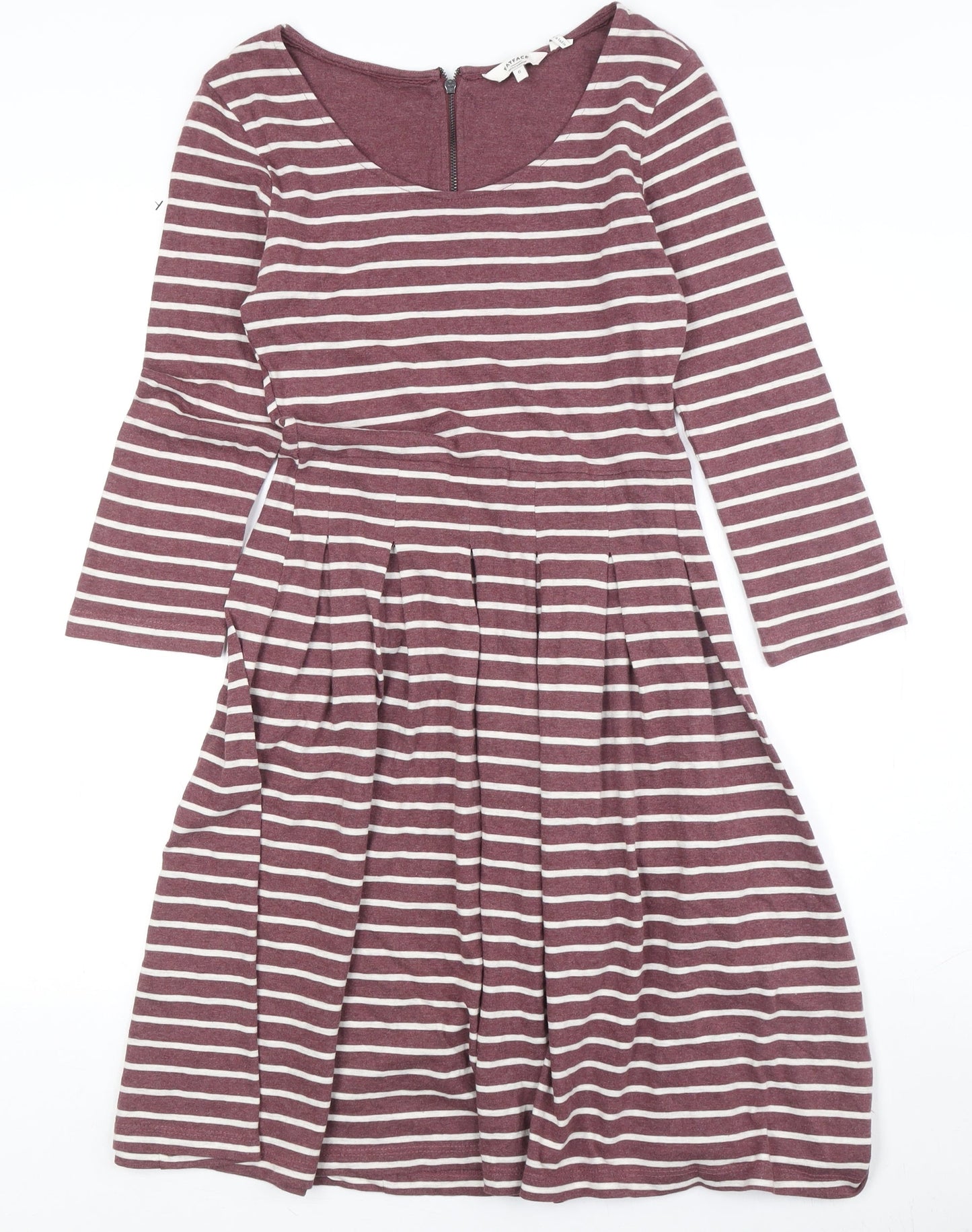 Fat Face Women's Purple Striped Fit & Flare Dress, Size 6