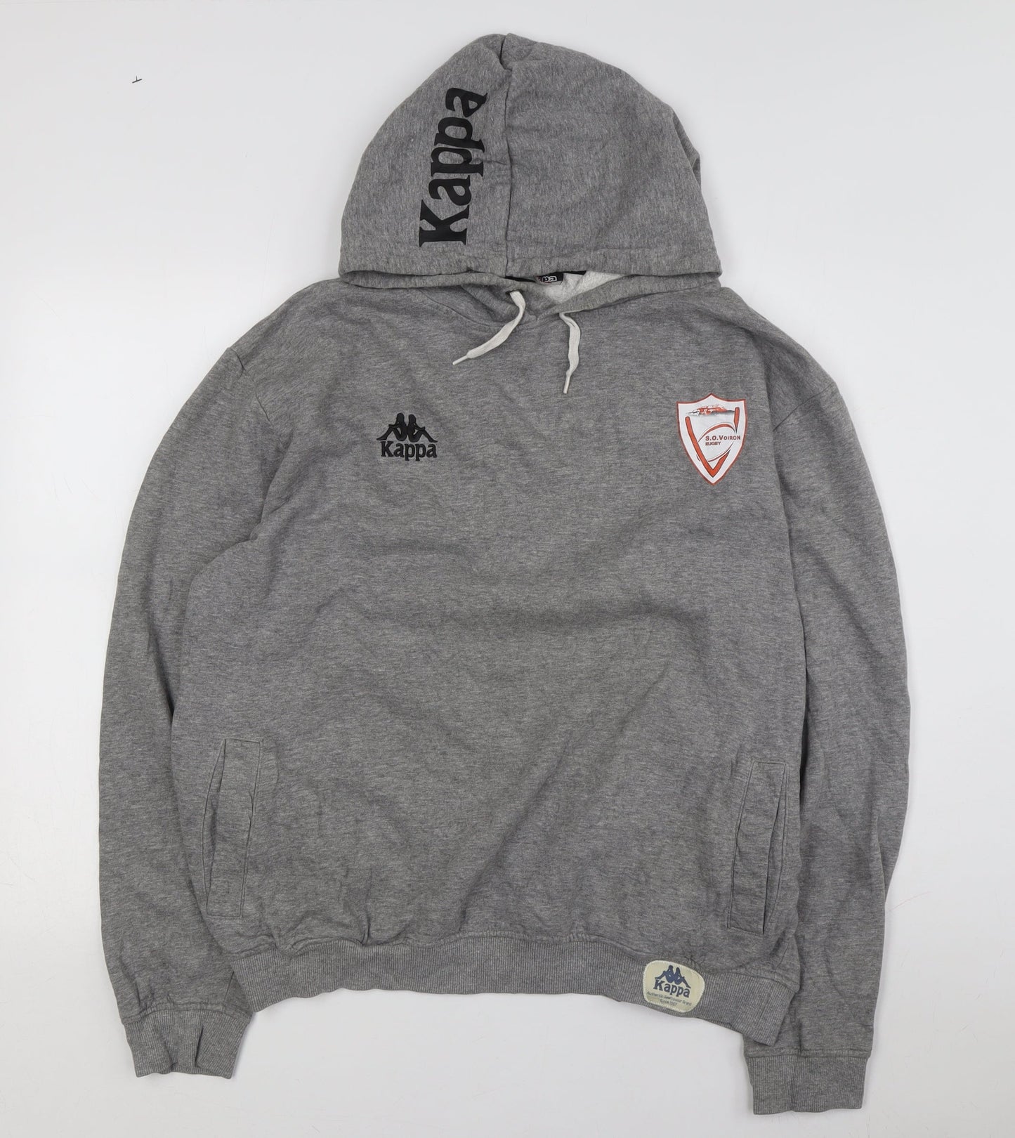 Kappa Men's Grey Pullover Hoodie XL Logo Accents