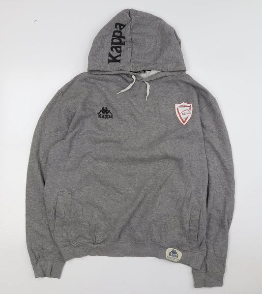 Kappa Men's Grey Pullover Hoodie XL Logo Accents