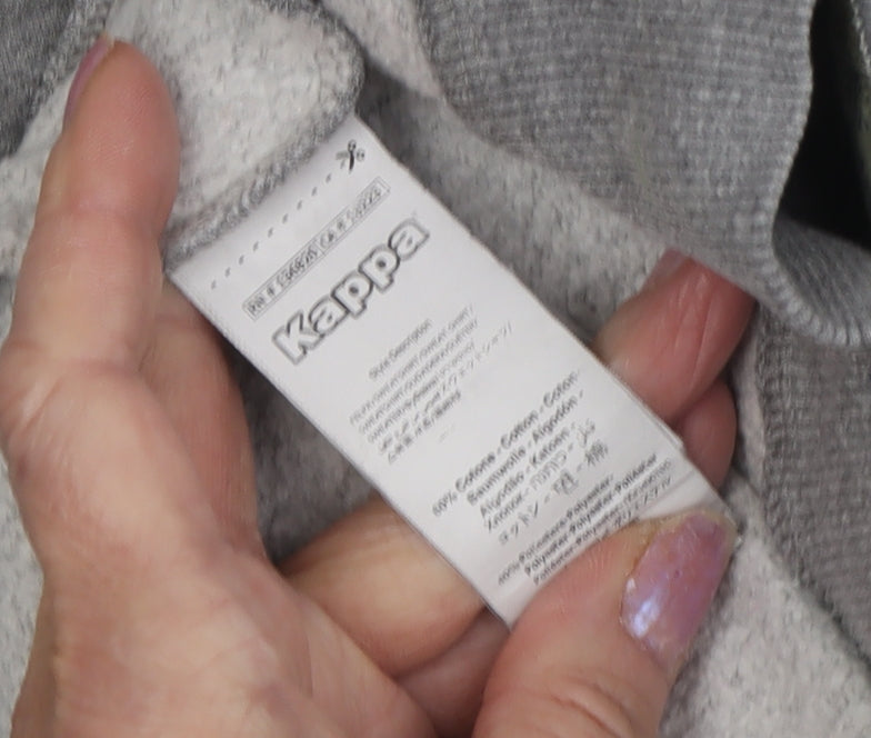 Kappa Men's Grey Pullover Hoodie XL Logo Accents