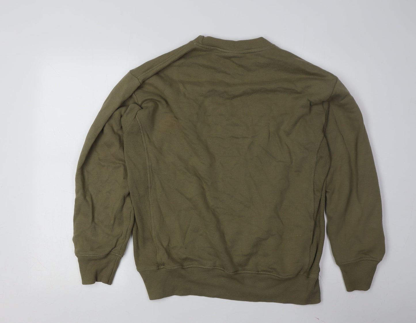 Puma Men's Green Pullover Sweatshirt L Cotton Logo