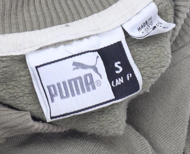 Puma Men's Green Pullover Sweatshirt L Cotton Logo