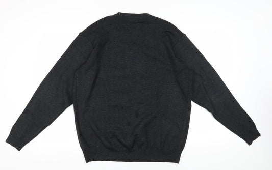 Platinum Men's Black V-Neck Pullover Jumper L