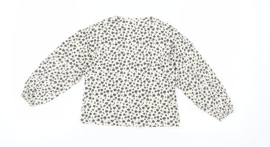 Zara Girls Floral Long Sleeve Blouse, Multicoloured, 9 Years