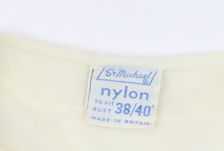 St Michael Women's Ivory 3/4 Sleeve Nylon Blouse