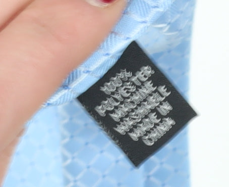 Brand and care label for Thomas Nash Men's Blue Geometric Polyester Tie