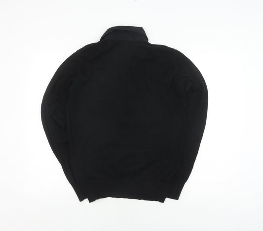 Diesel Women's Black Cotton Henley Jumper, Size S