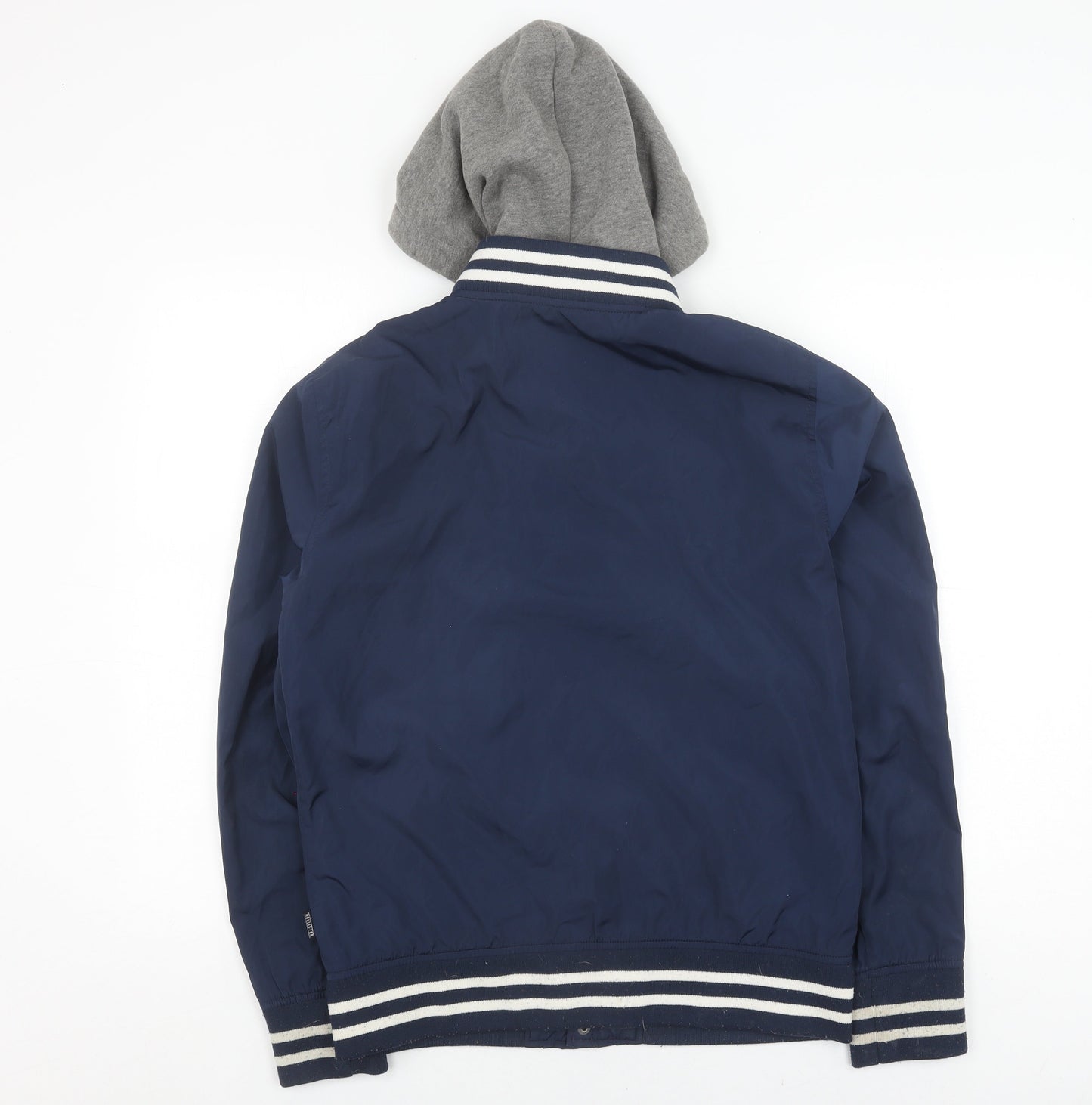 Hollister Men's Blue Varsity Jacket, Size S, Hooded