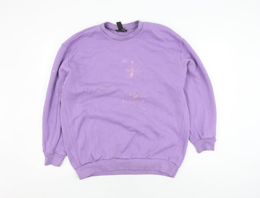 Womens UK S Relaxed adidas Purple Pullover Sweatshirt