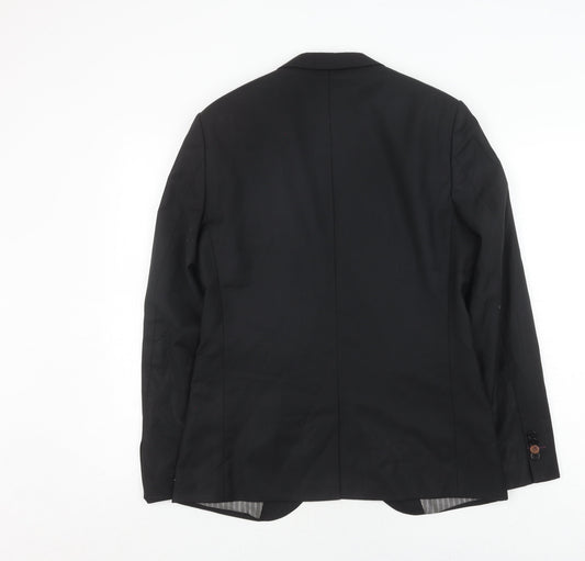 River Island Men’s Black Blazer, Size 40, Wool, Formal