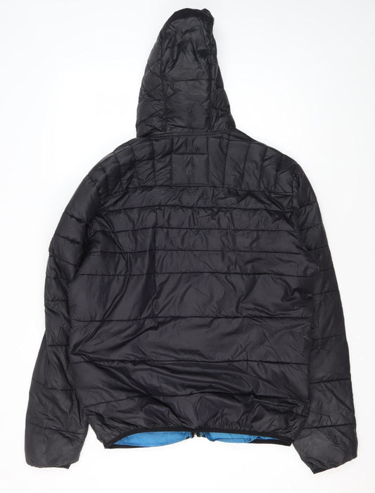 Jack & Jones Men's Black Hooded Puffer Jacket M