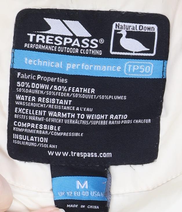 Trespass Women's Ivory Puffer Coat M Hooded Winter Casual